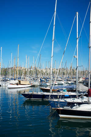 Yachts & boats in a harbour.の写真素材
