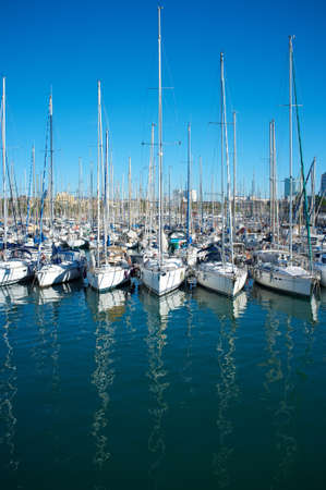 Yachts & boats in a harbour.の写真素材