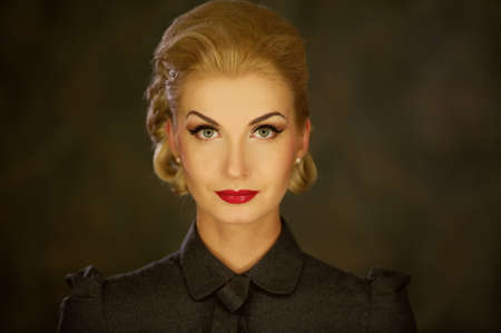 Retro woman portrait.の写真素材