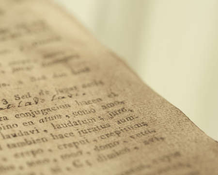 Close-up of a vintage book page.の写真素材