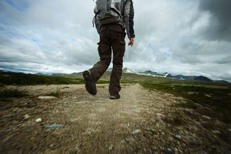 PIcture of a hiker walking