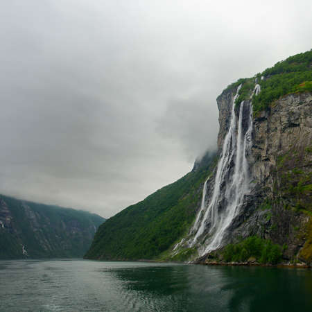 Famous Seven Sisters waterfallの写真素材