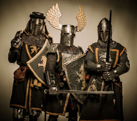 Three medieval knightsの写真素材