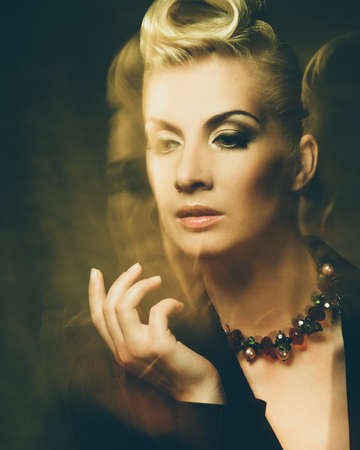 Fashionable woman wearing necklace