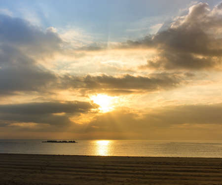 Beautiful sunset over a beach