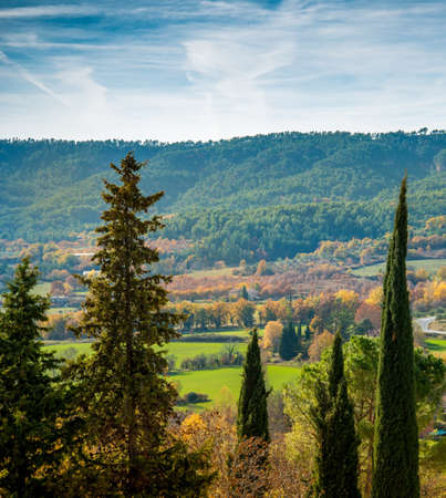 Beautiful autumn landscape view on sunny dayの写真素材