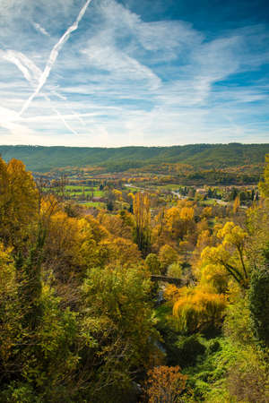Beautiful autumn landscape view on sunny dayの写真素材