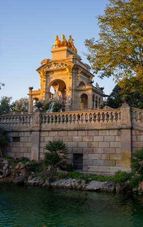 Fountain in a Parc de la Ciutadella, Barcelonaの写真素材