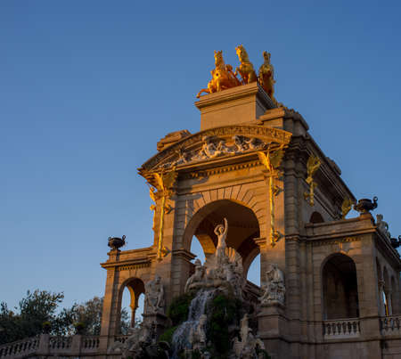 Fountain in a Parc de la Ciutadella, Barcelonaの写真素材