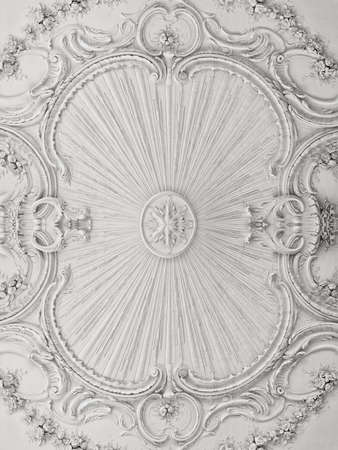 Luxury white wall design with mouldingsの写真素材