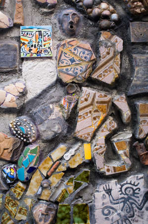 Colourful mosaic in Park Guell, Barcelonaの写真素材