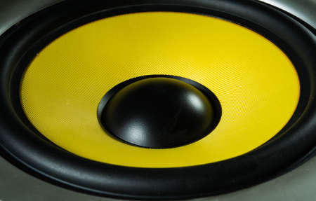 Close-up view of an audio speakerの写真素材