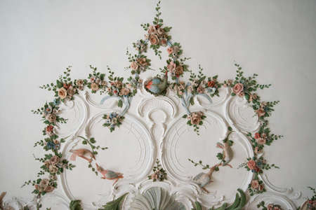Wall with beautiful artistic architecture detailsの写真素材