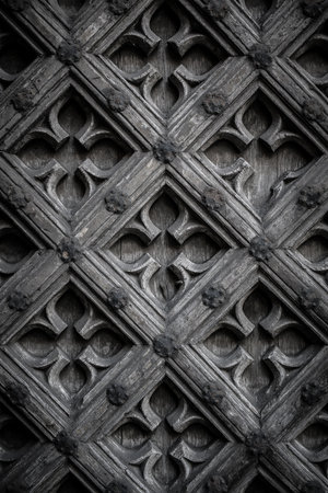 Wooden decorated wallの写真素材