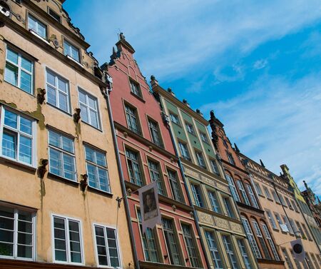 Colourful houses in old town of Gdansk, Poland