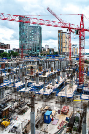 Construction yard in a modern city