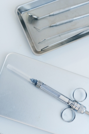 Metal dental tools close-upの写真素材