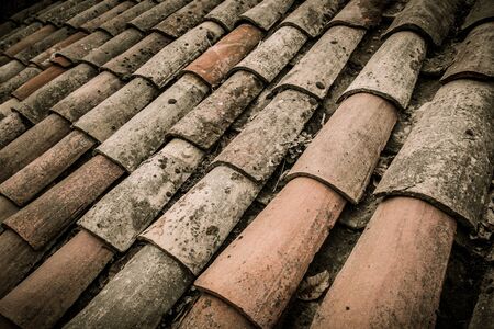Old roof tile close-upの写真素材
