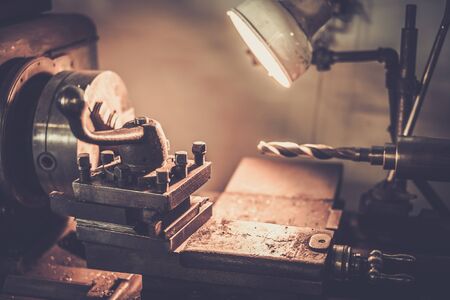 Lathe machine in a workshop