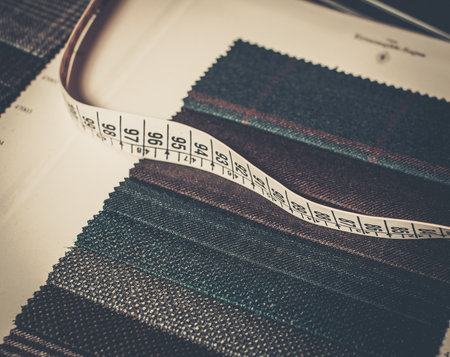 Cloth samples for custom made suitsの写真素材