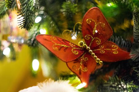 Decorated beautiful Christmas treeの写真素材