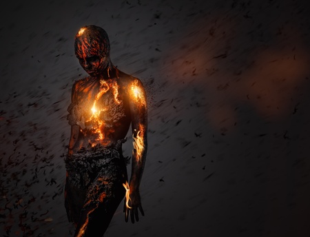 Creature made from lava and fireの写真素材