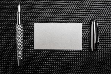 Luxurious rollerball pen on a carbon surfaceの写真素材