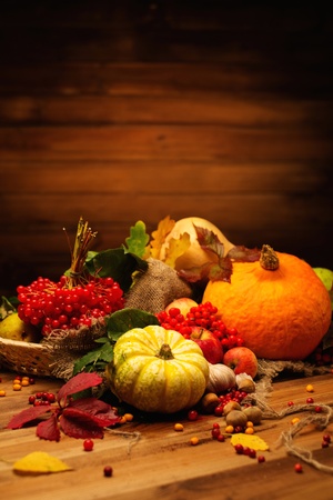 Thanksgiving day autumnal still lifeの写真素材