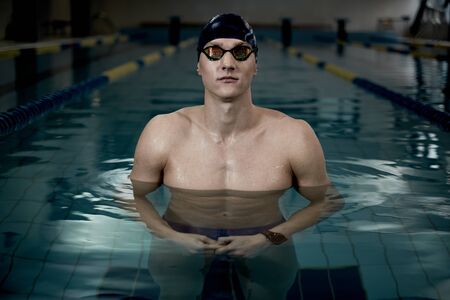 Swimmer in swimming poolの写真素材