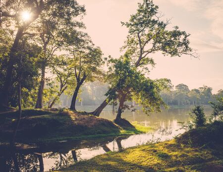 Angkor Wat backyard, Siem Reap, Cambodiaの写真素材