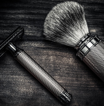 Gentleman's accessories on a luxury wooden boardの写真素材