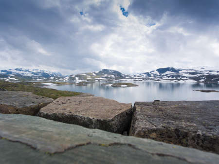 Amazing aerial view of scenic Norway islands.の写真素材