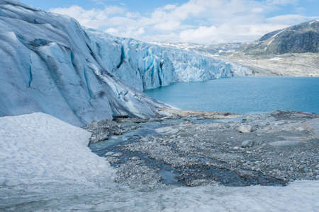 Scenic view of Jostedalsbreen glacier. Norwayの写真素材