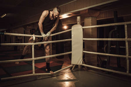 Professional fighter on training ringの写真素材