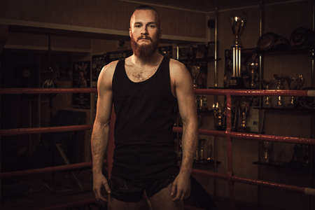 Professional fighter on training ringの写真素材