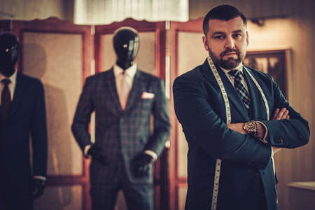 Tailor in his workshopの写真素材