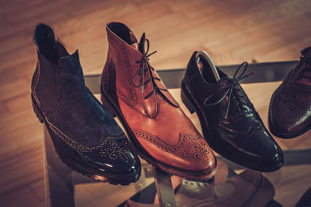 Custom made shoes in tailor studio.の写真素材