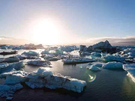 View of melting down glacier due to global warming.の写真素材