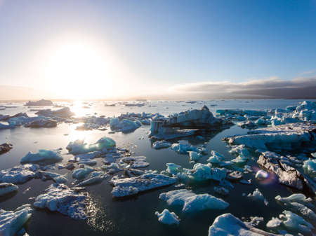 View of melting down glacier due to global warming.の写真素材