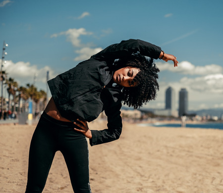 Young happy black couple outdoorsの写真素材