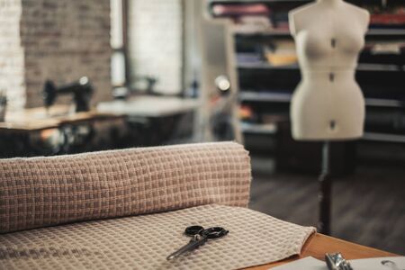 Interior of a modern tailor studioの写真素材
