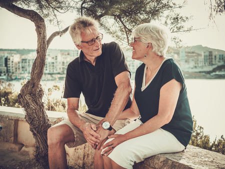 Retired couple enjoying life on Gozo islandの写真素材