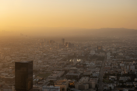 View of Los Angeles downtown, USAの写真素材