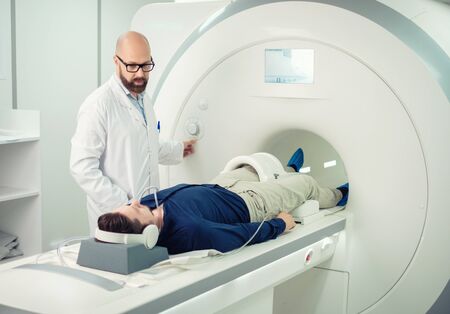 Patient visiting MRI procedure in a hospital