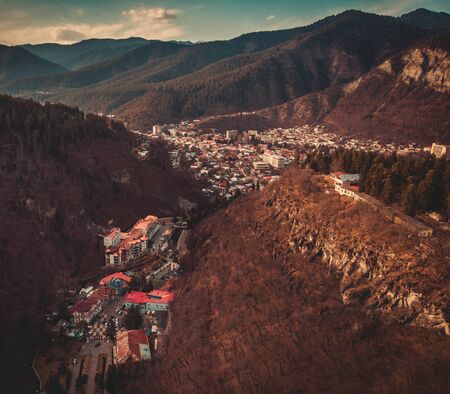 View of the Borjomi resort town , Georgiaの写真素材