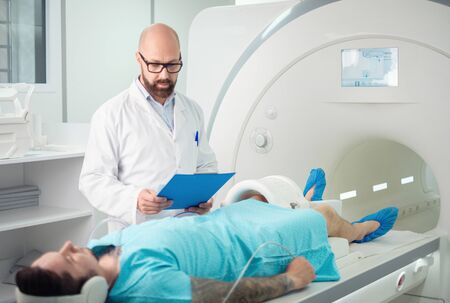 Patient visiting MRI procedure in a hospital