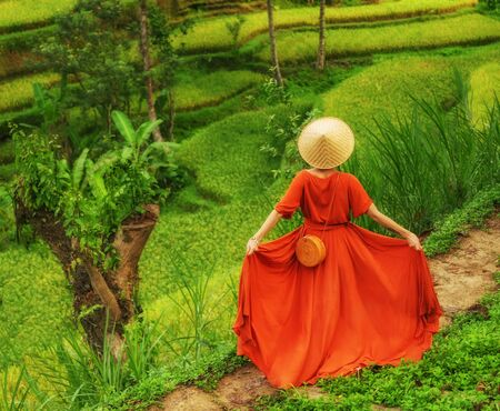 View of Tegalalang Rice Terrace, Bali.の写真素材