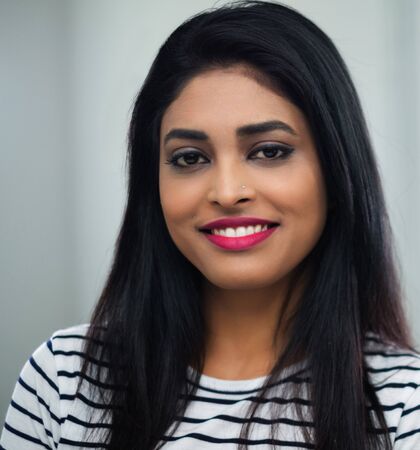Young indian woman face close-up