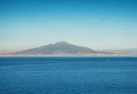 Vesuvio volcano. View from Sorento town, Italy.の写真素材