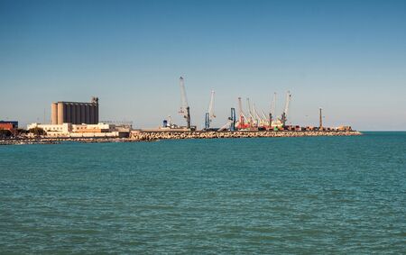 Industrial port of Bari, Italyの写真素材